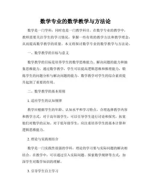数学专业的数学教学与方法论