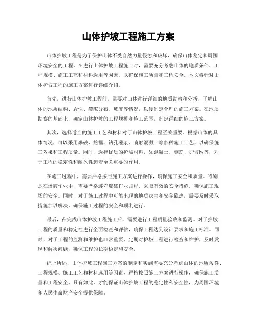 山体护坡工程施工方案