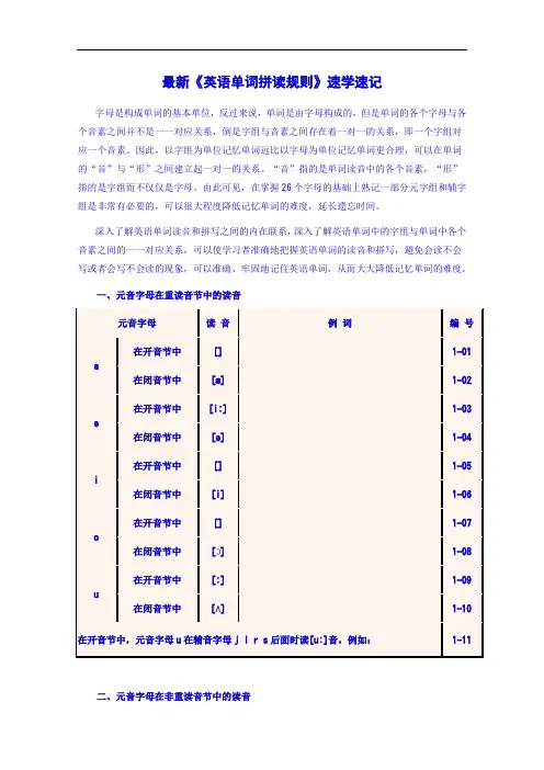 英语单词拼读规则速学速记高频口语