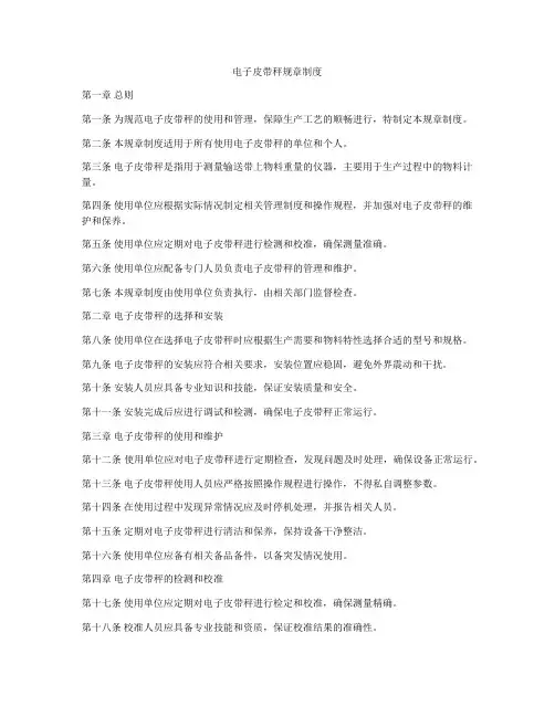 电子皮带秤规章制度