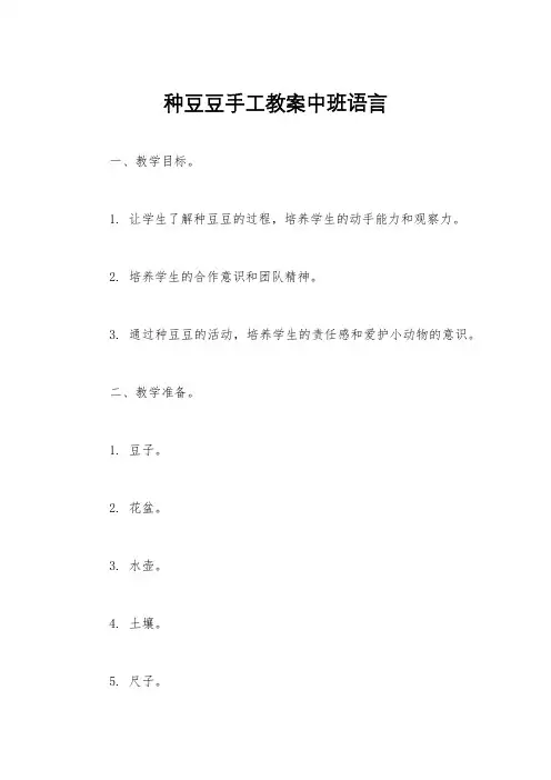 种豆豆手工教案中班语言
