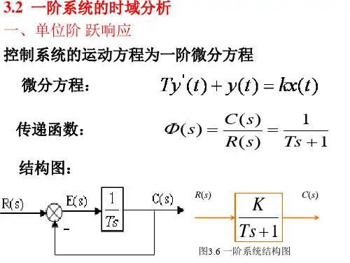 自动控制原理--一阶系统的时域分析相关知识