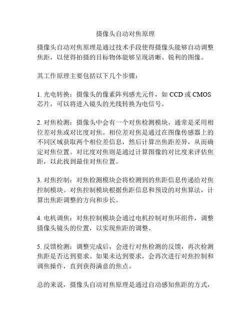 摄像头自动对焦原理