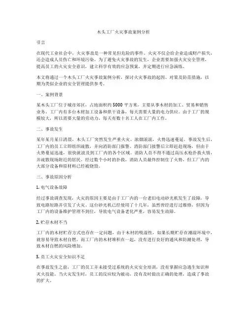木头工厂火灾事故案例分析