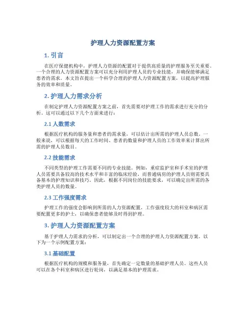 护理人力资源配置方案