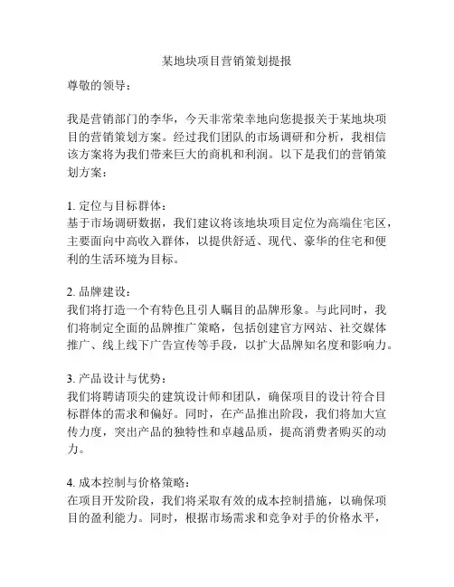 某地块项目营销策划提报