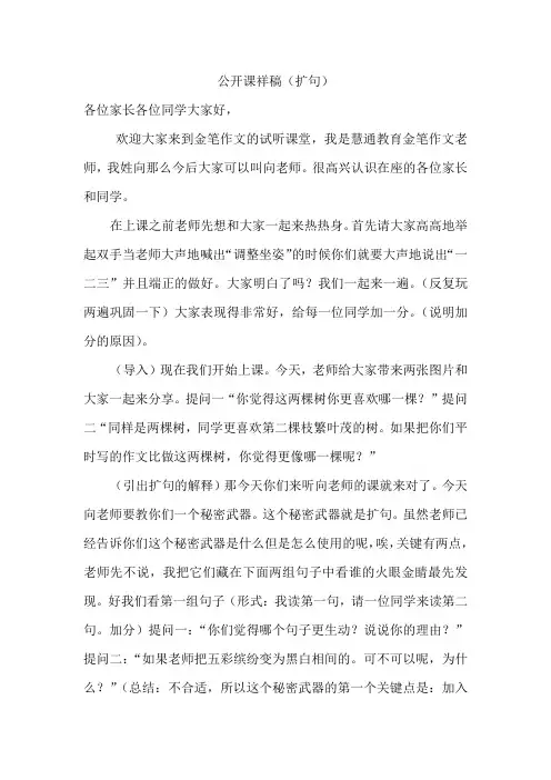公开课祥稿(扩句)