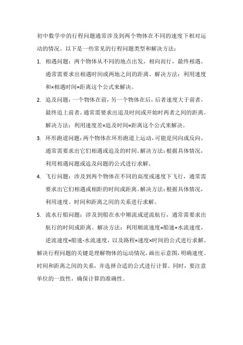 数学初中行程问题