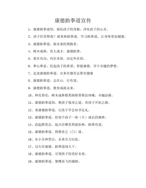 康德跆拳道宣传