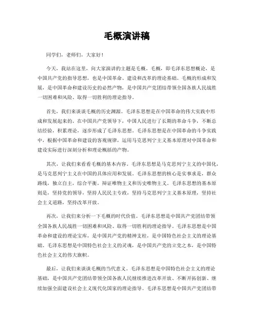 毛概演讲稿