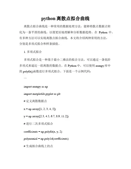 python离散点拟合曲线