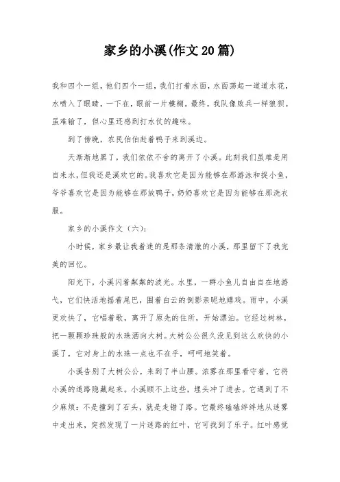 家乡的小溪(作文20篇)