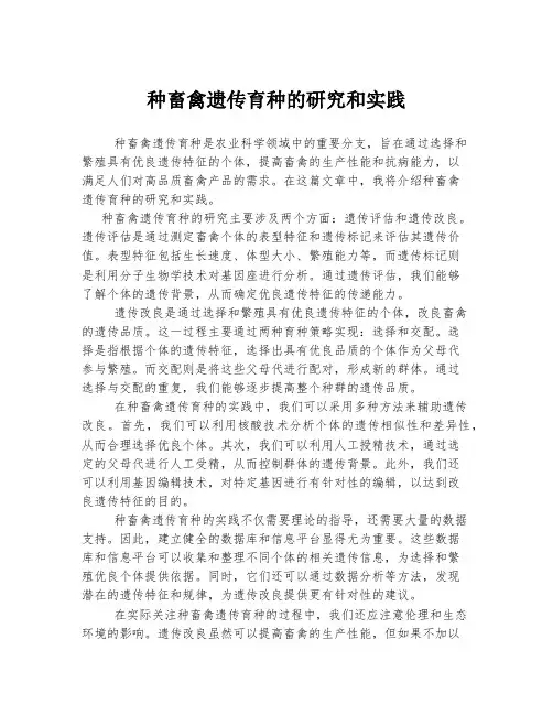 种畜禽遗传育种的研究和实践