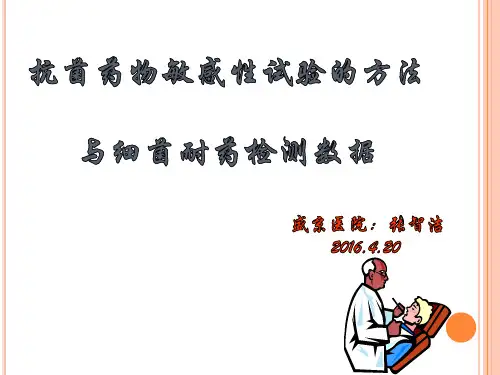 药敏试验方法及细菌耐药性(药剂科2016.4.20)