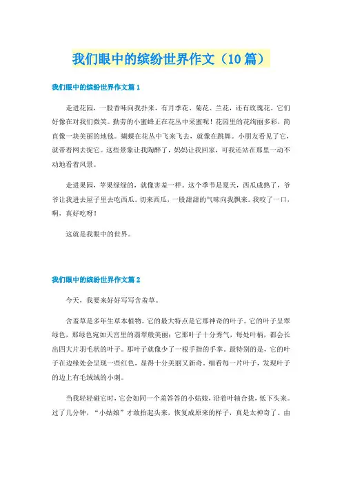 我们眼中的缤纷世界作文（10篇）