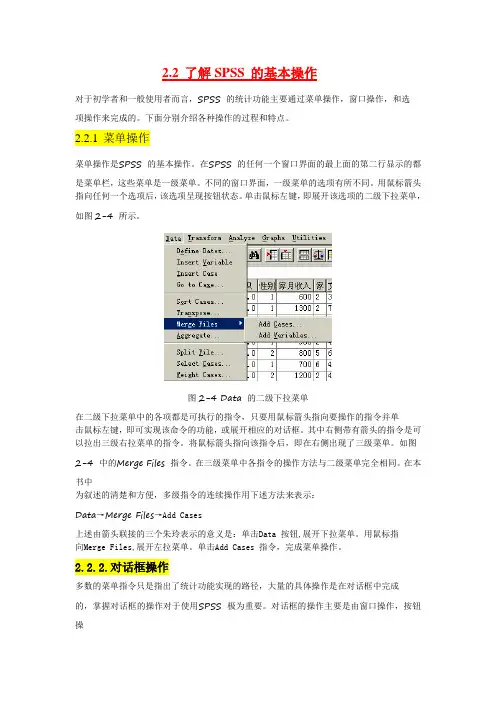 2.2 了解SPSS 的基本操作