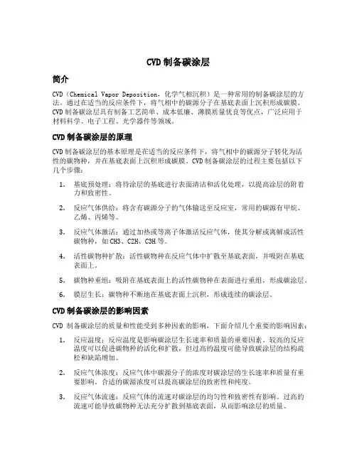 cvd制备碳涂层