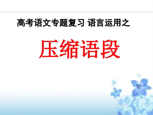 2020届高考语文之压缩语段