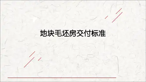 地产公司毛坯房交付标准室内、公区、外墙PPT