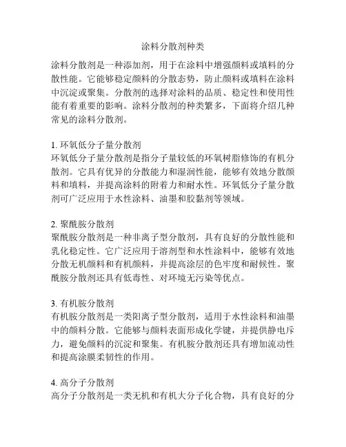 涂料分散剂种类