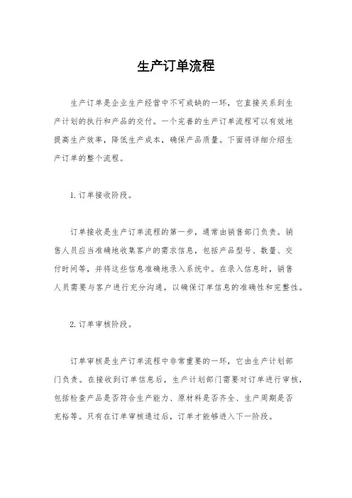 生产订单流程