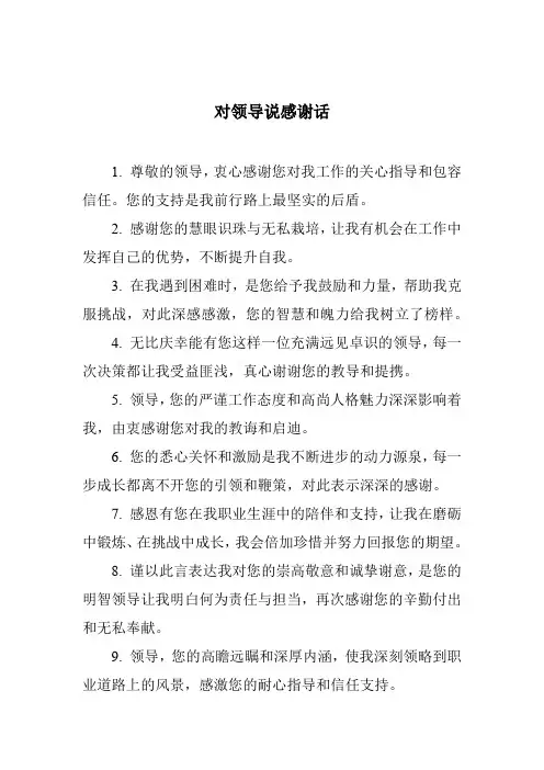 对领导说感谢话