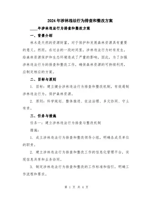 2024年涉林违法行为排查和整改方案