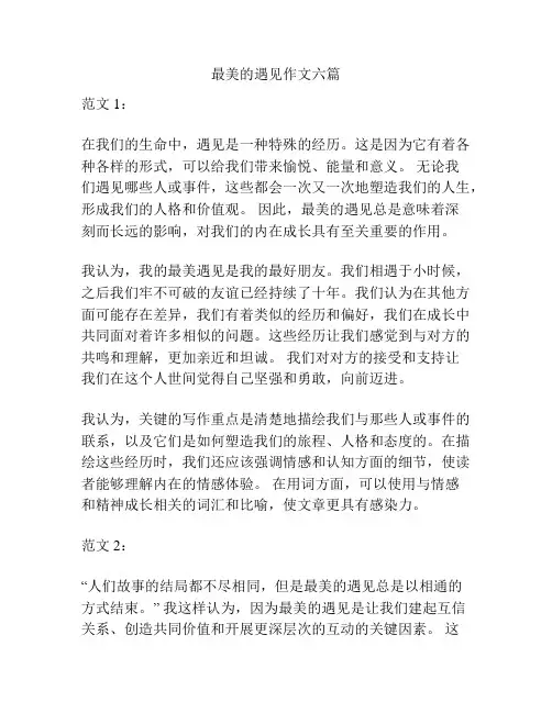 最美的遇见作文六篇