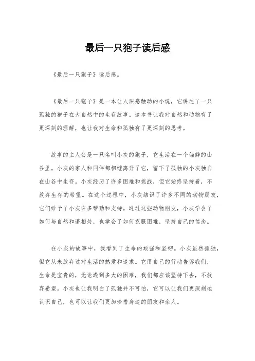 最后一只狍子读后感