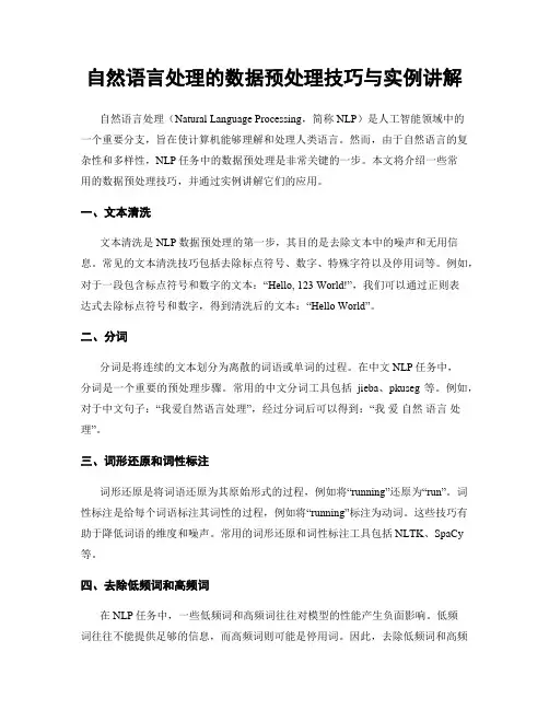 自然语言处理的数据预处理技巧与实例讲解