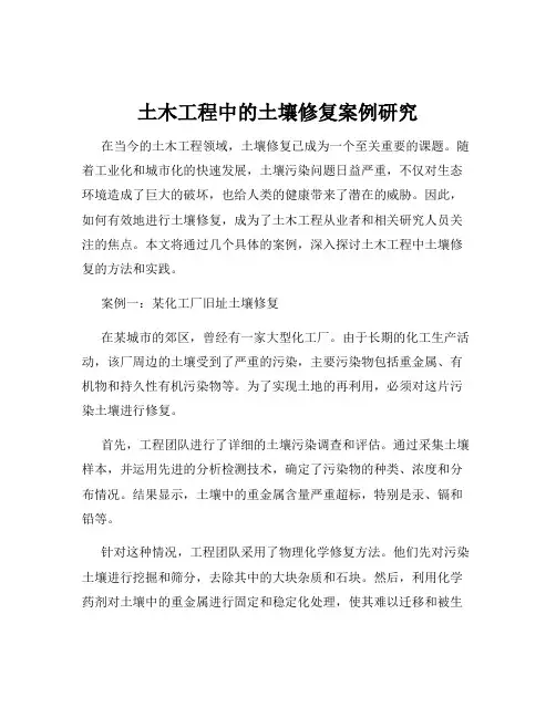 土木工程中的土壤修复案例研究