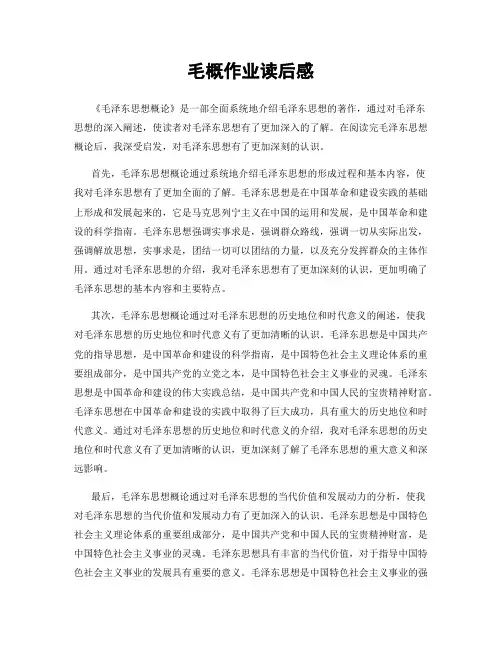 毛概作业读后感