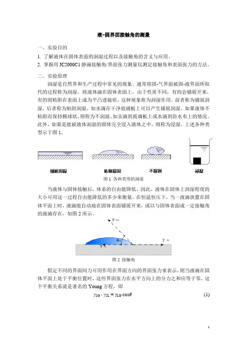 接触角的测量