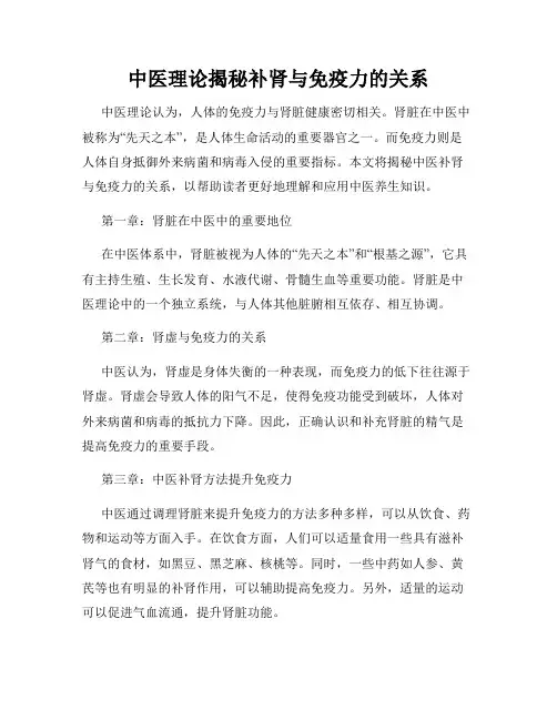 中医理论揭秘补肾与免疫力的关系