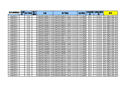 南方电网输电线路资产电子化移交EXCEL表格填写数据(引流线