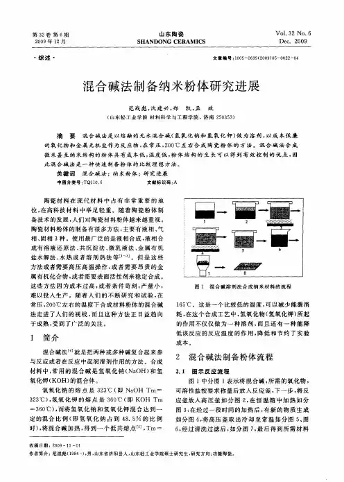 混合碱法制备纳米粉体研究进展