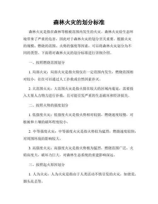 森林火灾的划分标准
