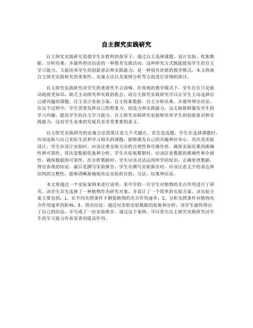 自主探究实践研究