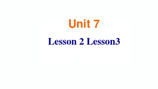 北师大版高中英语必修三unit7lesson2lesson3