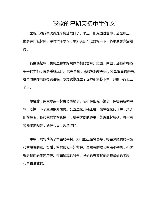 我家的星期天初中生作文