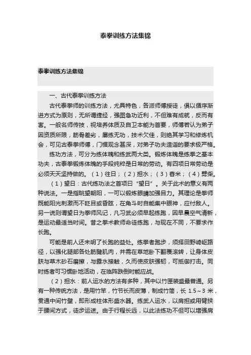 泰拳训练方法集锦