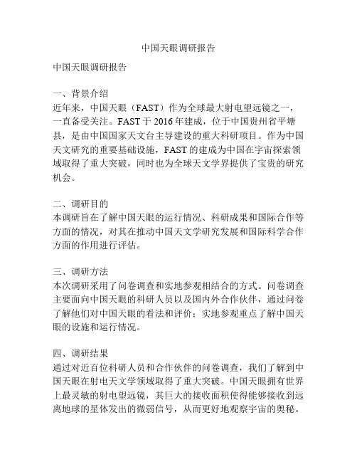中国天眼调研报告
