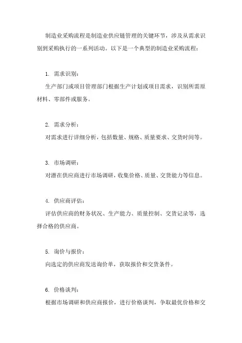 制造业采购流程
