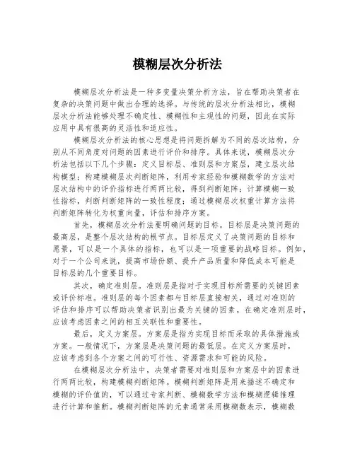 模糊层次分析法