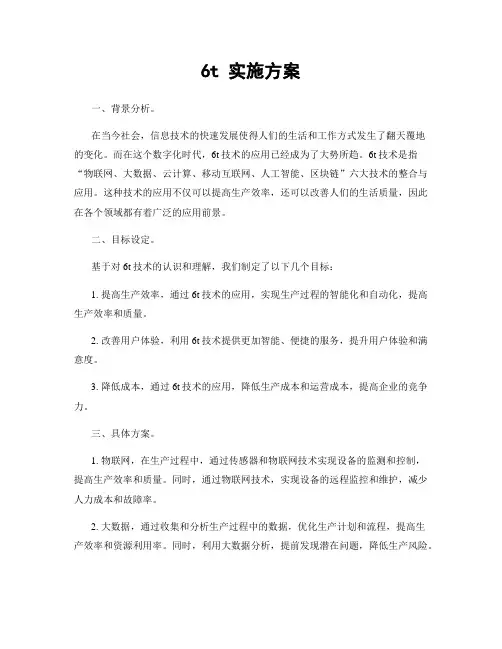 6t 实施方案
