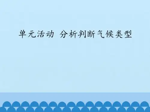 鲁教版高中地理必修1：单元活动 分析判断气候类型_课件1