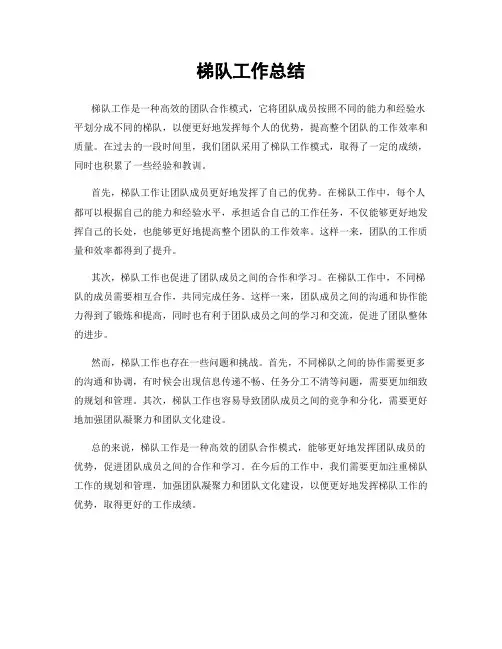 梯队工作总结