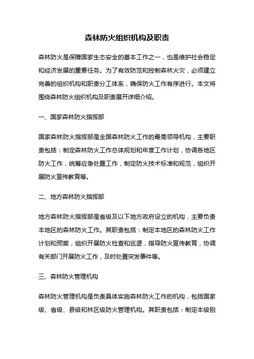 森林防火组织机构及职责