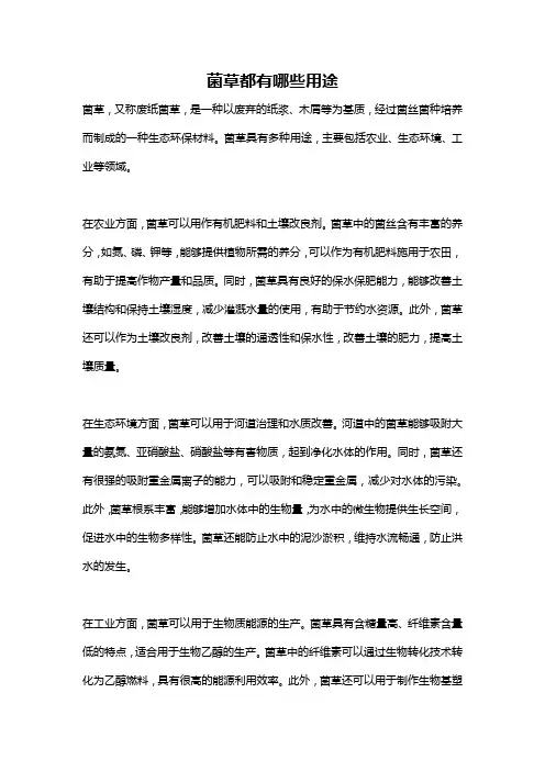 菌草都有哪些用途