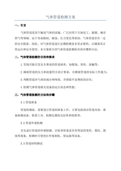 气体管道检测方案